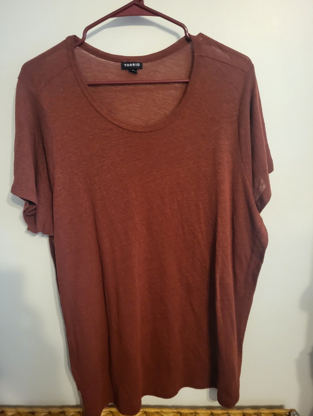 torrid 3x Rust Short Sleeve Knit Tee